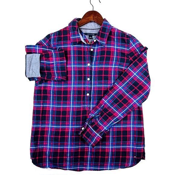 Tommy Hilfiger, Women's Flannel Plaid Shirt, Long Sleeve, Sz M - Picture 3 of 7